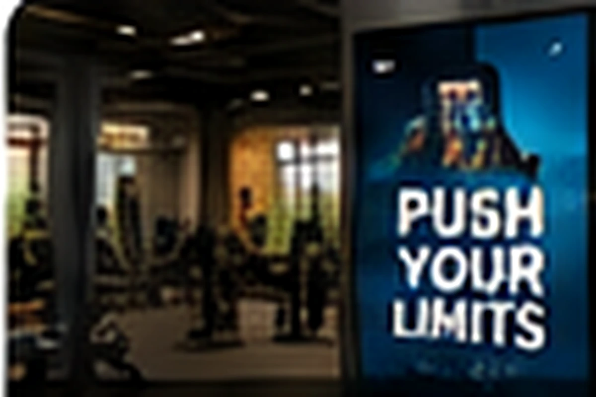 Digital signage inside a fitness club