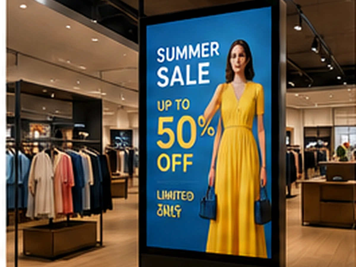 Digital signage inside a retail store